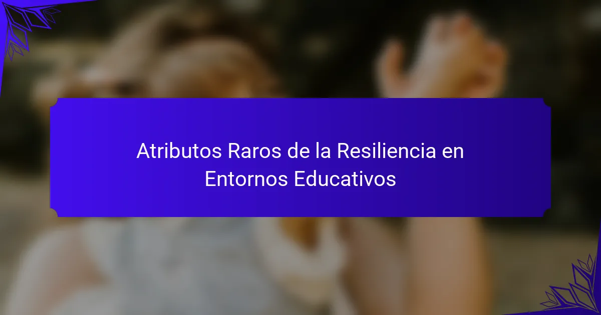 Atributos Raros de la Resiliencia en Entornos Educativos