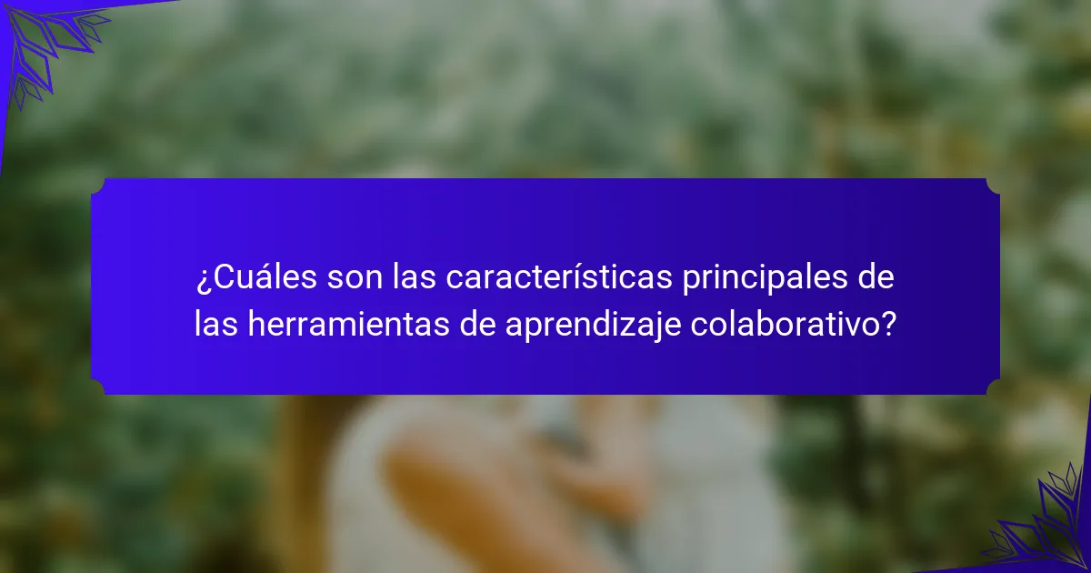 ¿Cuáles son las características principales de las herramientas de aprendizaje colaborativo?