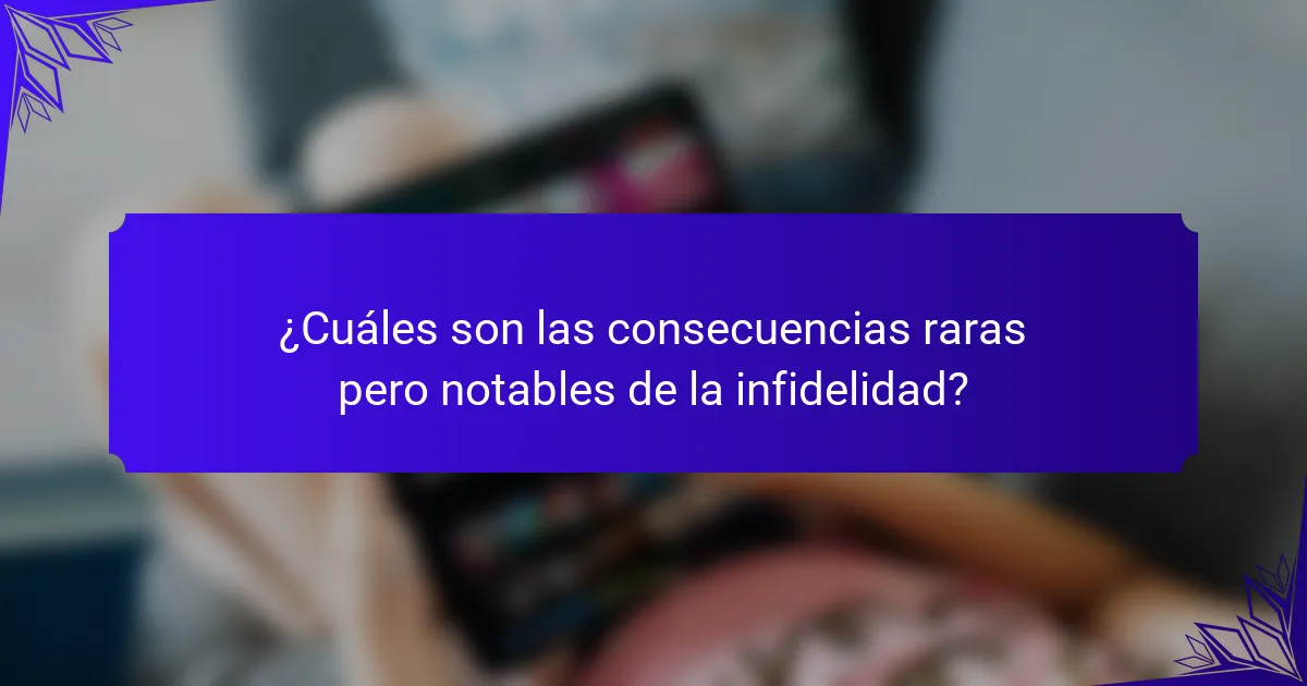 ¿Cuáles son las consecuencias raras pero notables de la infidelidad?