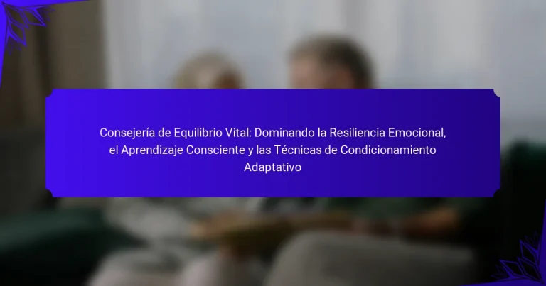 Consejería de Equilibrio Vital: Dominando la Resiliencia Emocional, el Aprendizaje Consciente y las Técnicas de Condicionamiento Adaptativo
