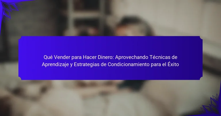 Qué Vender para Hacer Dinero: Aprovechando Técnicas de Aprendizaje y Estrategias de Condicionamiento para el Éxito