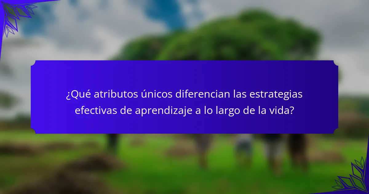 ¿Qué atributos únicos diferencian las estrategias efectivas de aprendizaje a lo largo de la vida?
