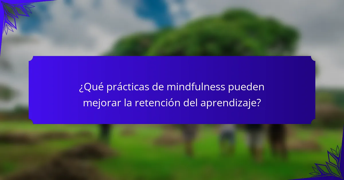 ¿Qué prácticas de mindfulness pueden mejorar la retención del aprendizaje?